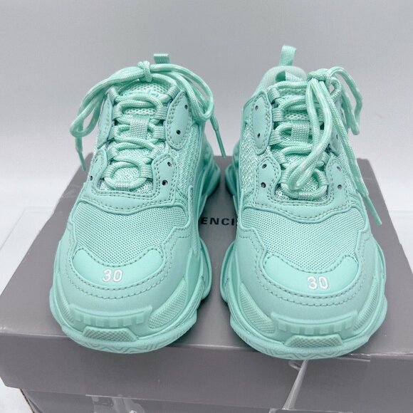Balenciaga Triple S Kids Sneaker Mint Green EU 30 US 12.5 * NEW in box - Picture 4 of 13